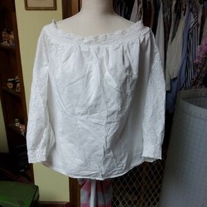 Lane Bryant Women's White Eyelet Top